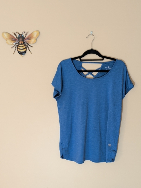 Tuff Athletics Tops - Tuff Athletics Blue Short-Sleeve Crisscross Back Tee